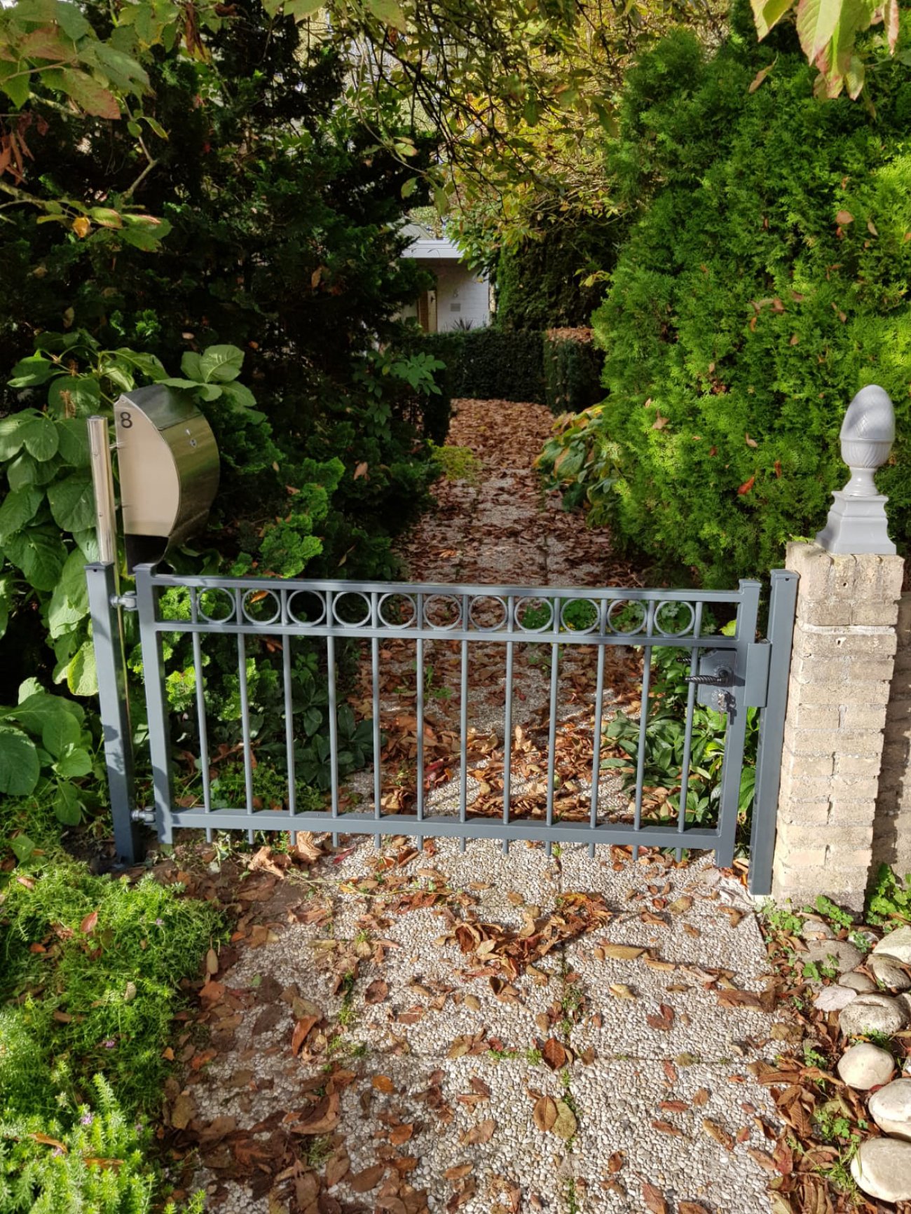 Stalen tuinpoort in RAL 7016