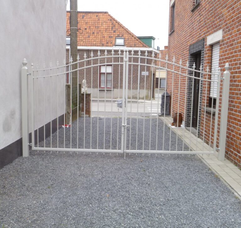 Dubbele stalen draaipoort model B02 met toog