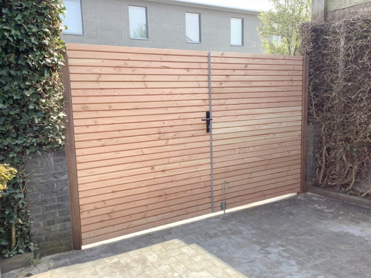 Houten poort Deens rabat Douglas horizontaal